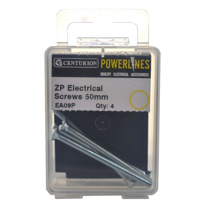 M3.5 x 50mm ZP Electrical Switch & Socket Screws (Pack of 4)