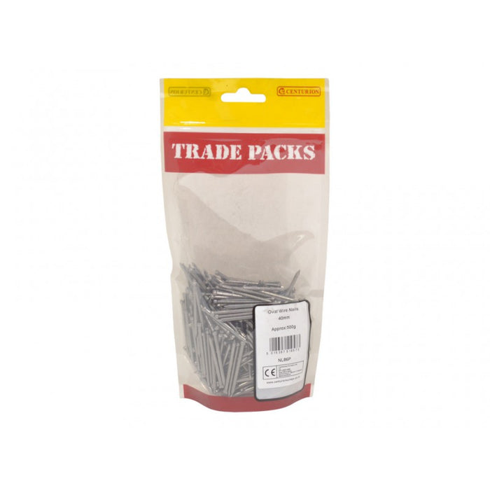 Oval Wire Nails - Steel - 40mm (500g)
