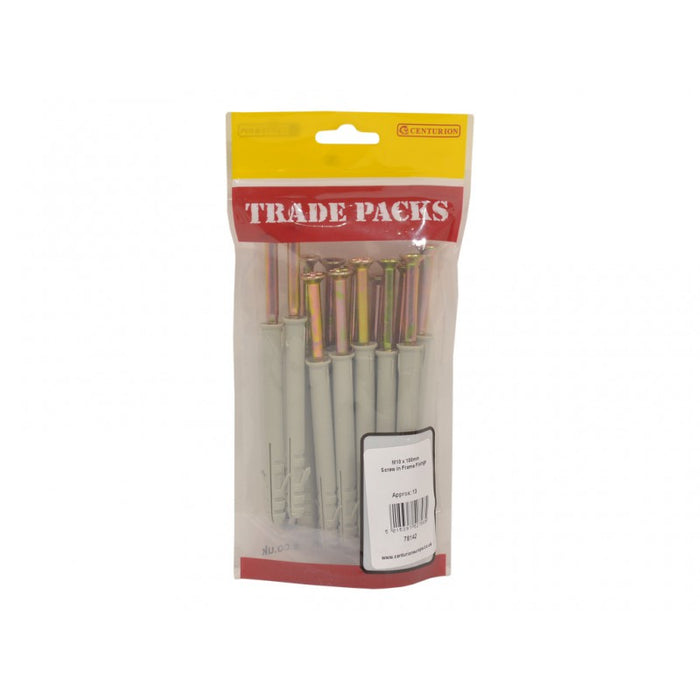 Screw In Frame Fixings - ZP - M10 x 100mm (13 PK)