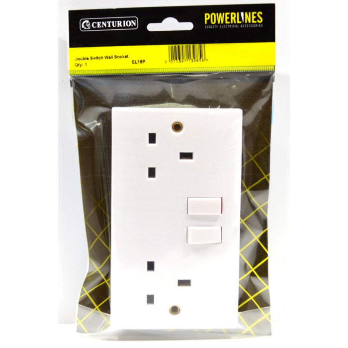 13 Amp 2 Gang Switched Wall Socket