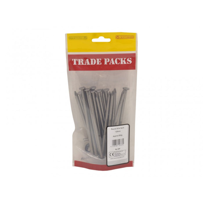 Bright Round Wire Nails - Steel - 125mm (500g)
