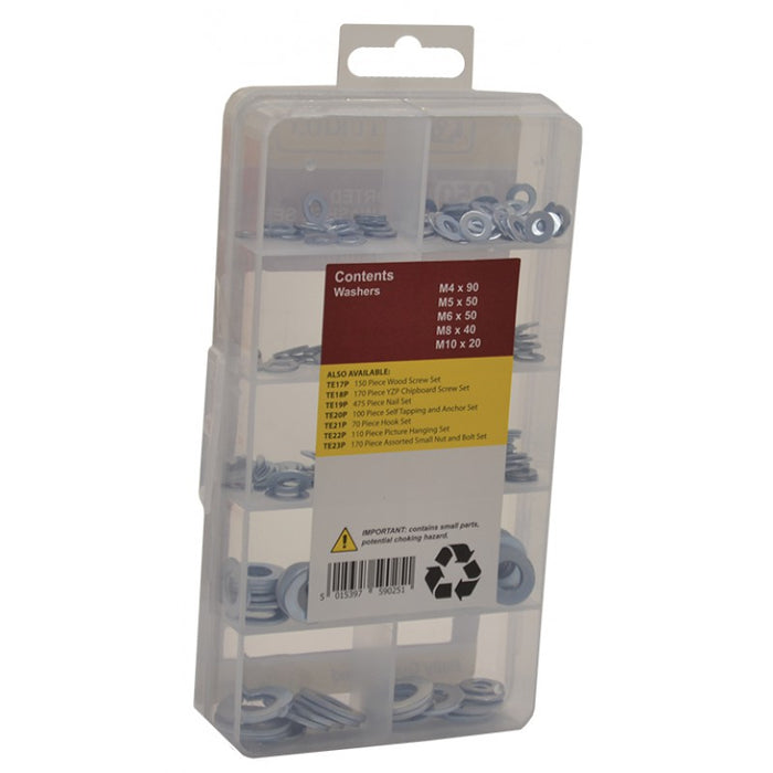 250 Piece Assorted Flat Washer Set