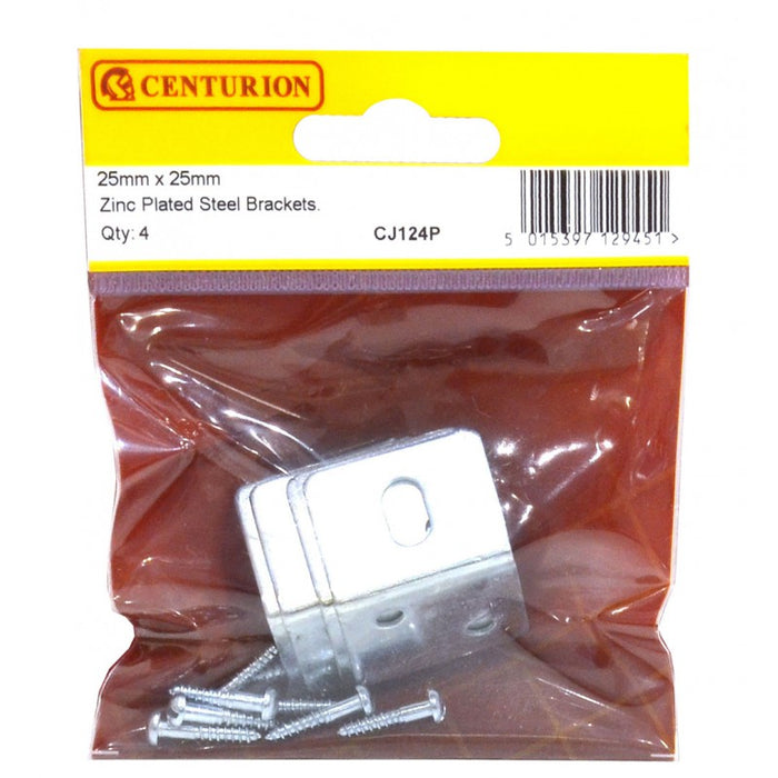 25mm x 25mm ZP Slotted Steel Bracket