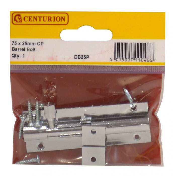 75mm x 25mm (1") CP Straight Barrel Bolt