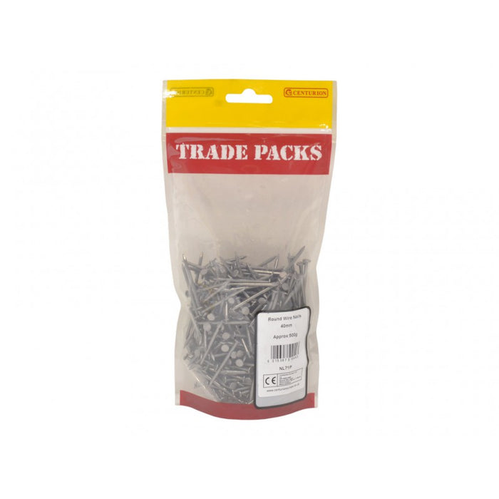Round Wire Nails - Steel - 40mm (500g)