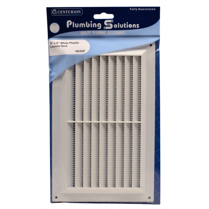 Plastic Louvre Vent - White - 229 x 152mm
