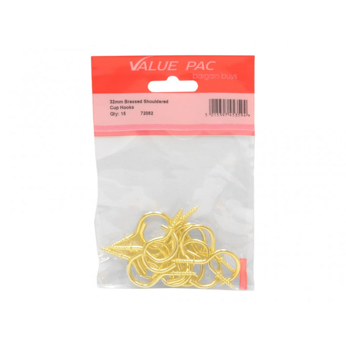 32mm EB Shouldered Cup Hooks 12pk