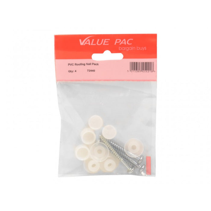 PVC Roofing Screws 4pk