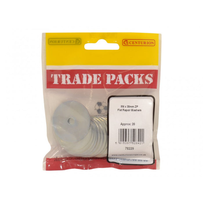 Flat Repair Washers - ZP - M6 x 38mm (20 PK)