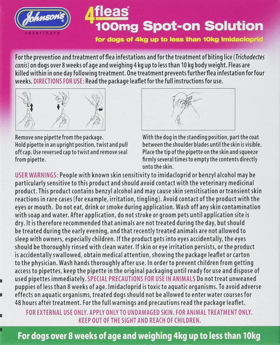 Johnson's 4Fleas Spot On Dual Action for Small Dogs
