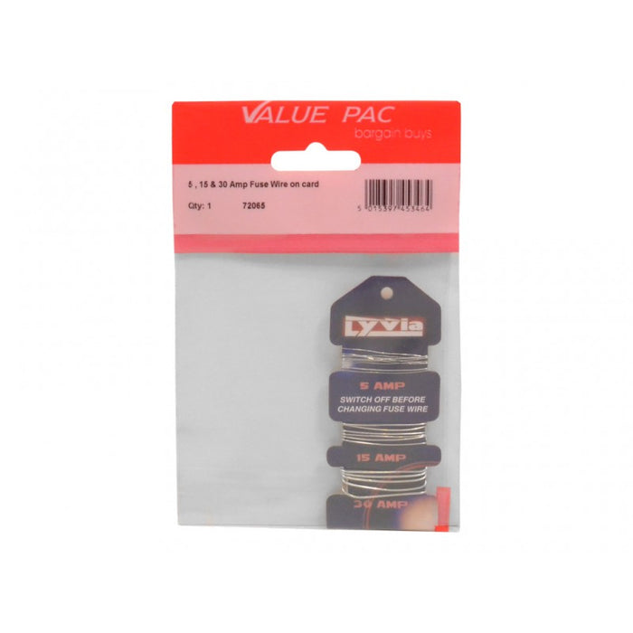 5 , 15 & 30 Amp Fuse Wire on card