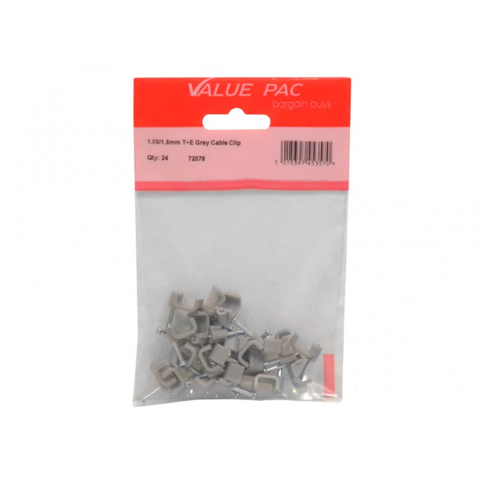 1.00/1.5mm T+E Grey Cable Clip