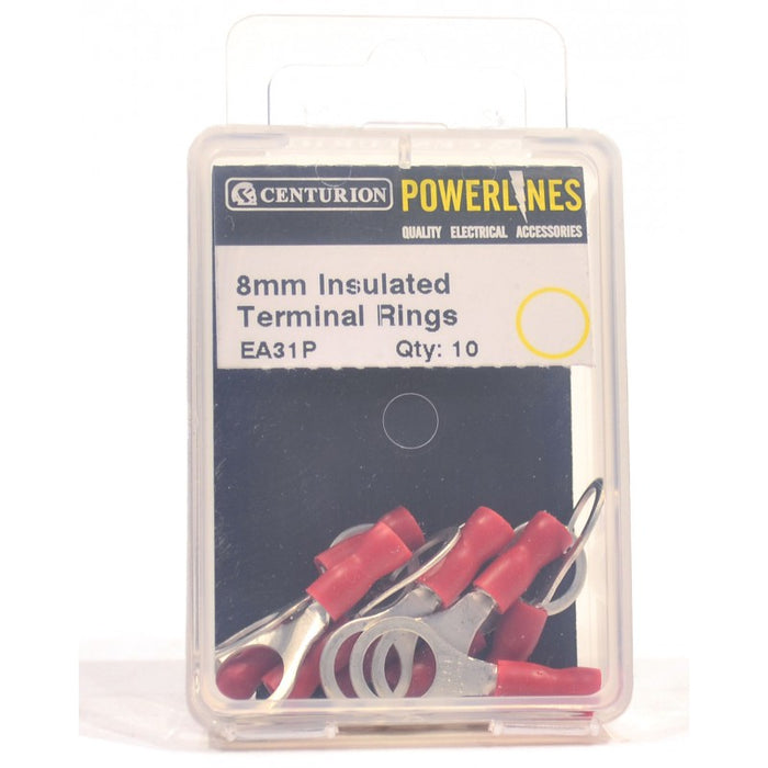 8mm Insulated Terminal Rings (Pack of 10)