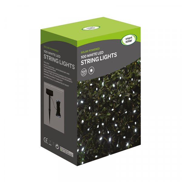 Solar Strings - 100 Cool White LEDs