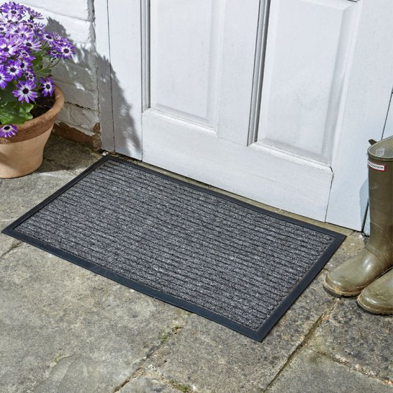 Opti-Mat Anthracite Striped - Rubber Backed 75x45cm