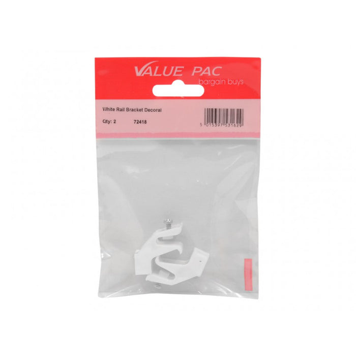 White Rail Bracket Decorail 2pk