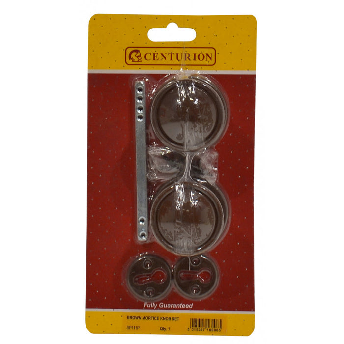 Brown Plastic Rim Mortice Knob Set