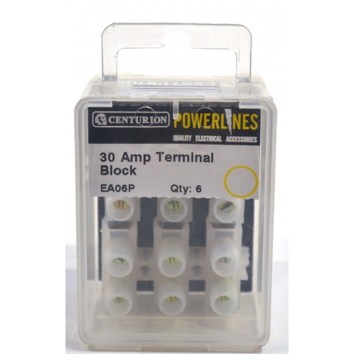 30 Amp Terminal Block - 6 Way