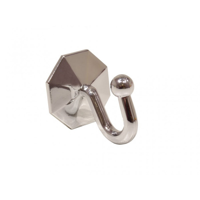 40mm Chrome Effect Self Adhesive Curtain Tassel Hook (Pack of 2)