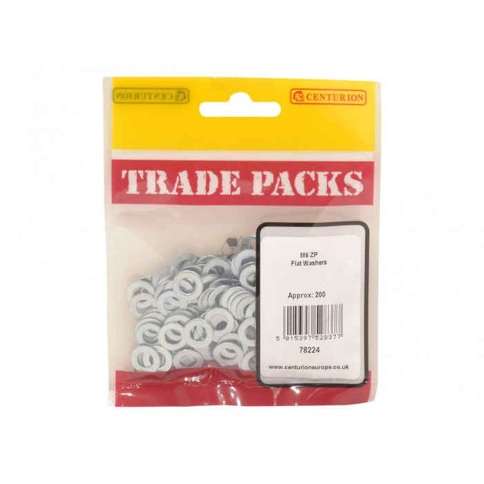 Flat Washers - ZP - M6 (200 PK)