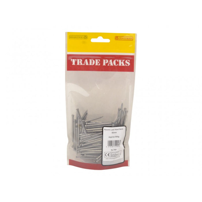 Round Lost Head Nails - Steel - 50mm (500g)