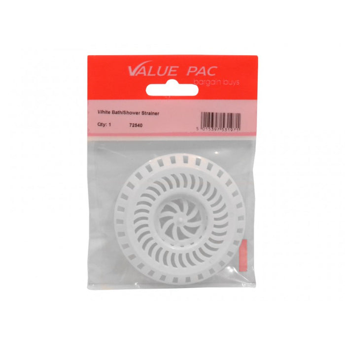 White Bath/Shower Strainer