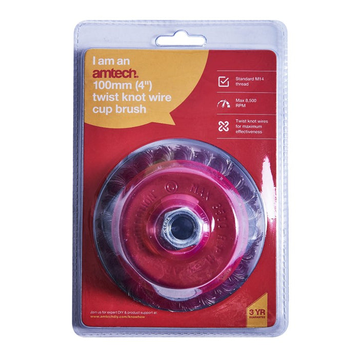 4" (100mm) Twist Knot Wire Cup Brush