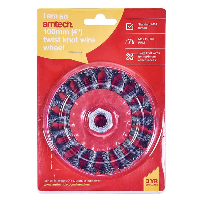 4" (100mm) Twist Knot Wire Wheel
