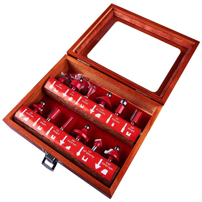 12pc 1/4" Router Bit Set