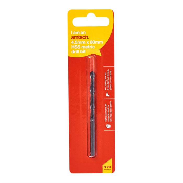 Hss Metric Drill Bit 4.5mm X 80mm