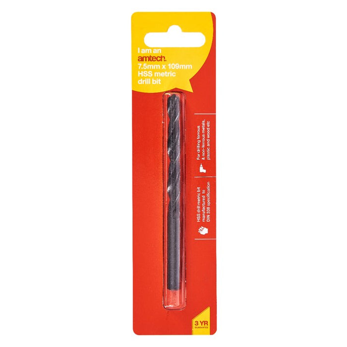 Hss Metric Drill Bit 7.5mm X 109mm