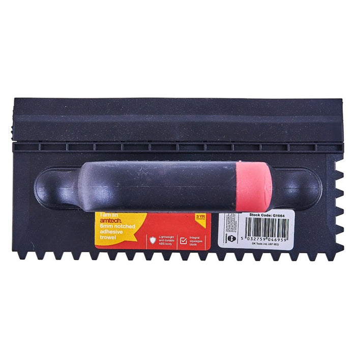 6mm Notched Adhesive Trowel With Squeegee Blade