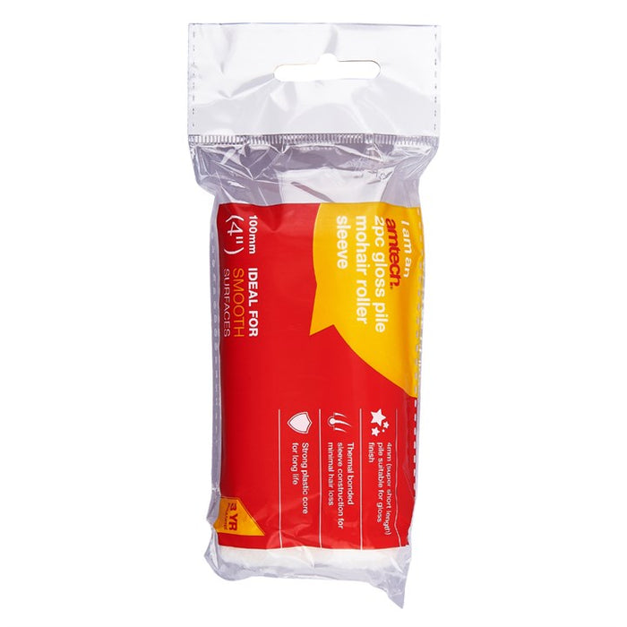 2pc 4" Extra Short Pile (4mm) Roller Sleeve - Mohair