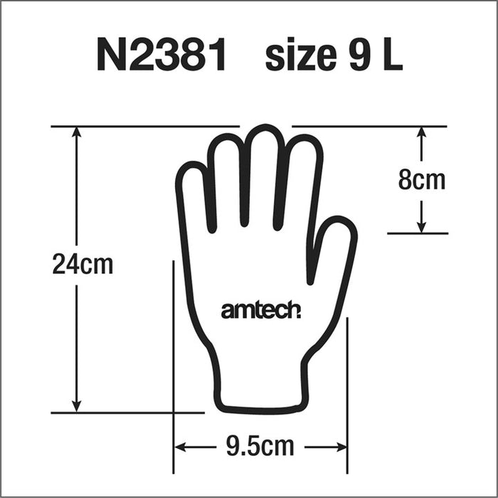 Hi-Vis Latex Coated Gloves Large (Size: 9)