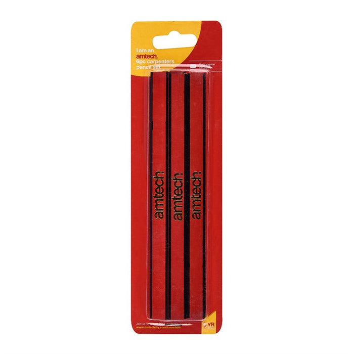 6pc Hardwood Carpenters Pencils