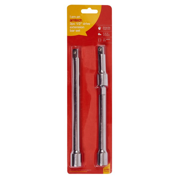 3pc 1/2''Drive  75, 150, 225mm  Extension Bar Set
