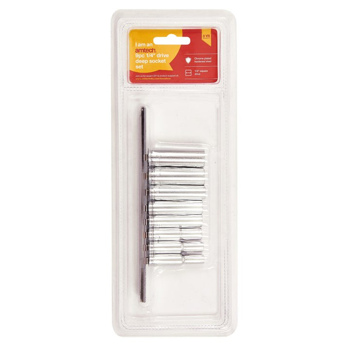 9pc 1/4” Metric Deep Socket Set
