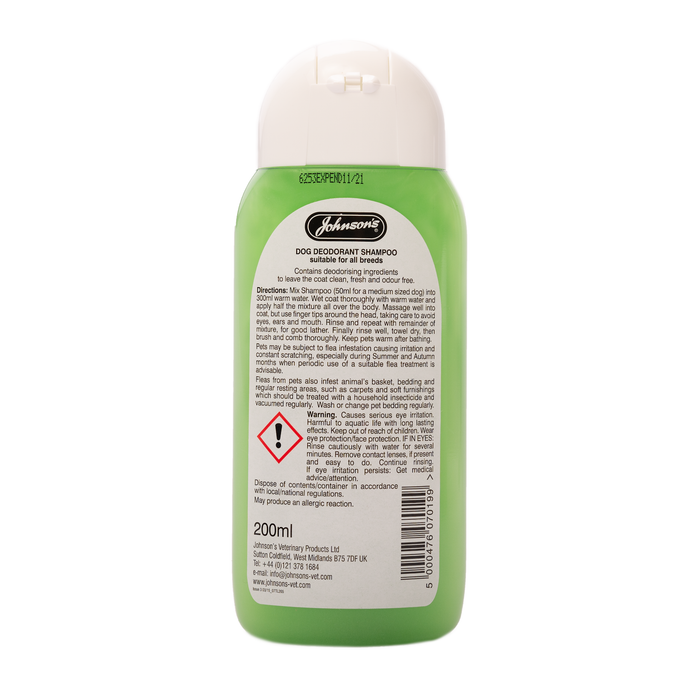 Johnsons Dog Deodorant Shampoo 200ml