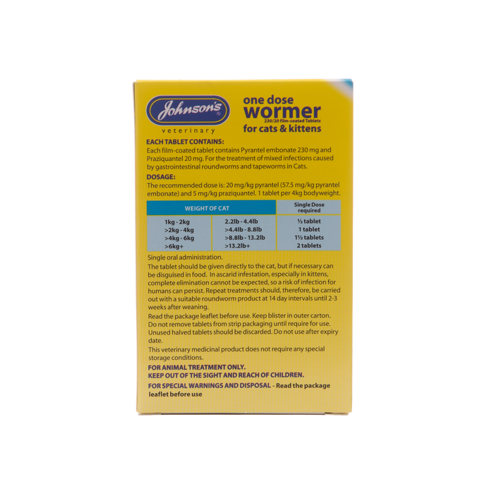 One Dose Wormer For Cat & Kittens