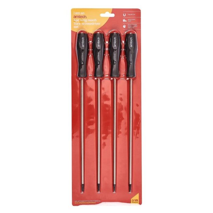 4pc Long Reach Torx Screwdriver Set