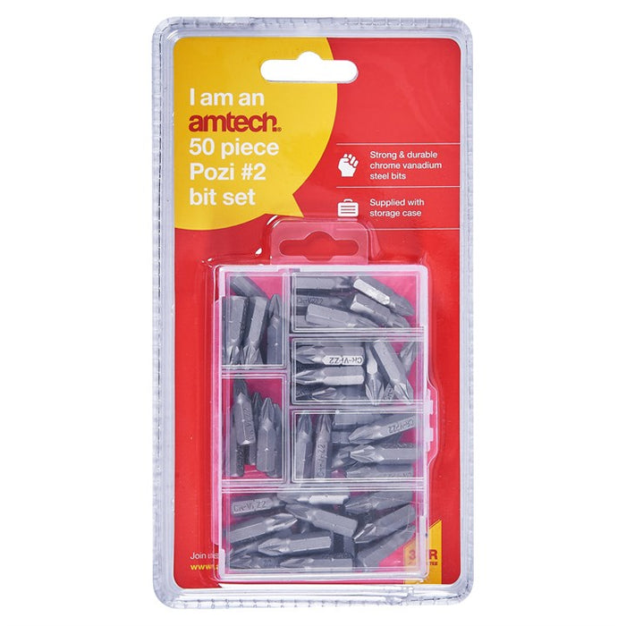 50pc No.2 Pozi Drive Bit Set