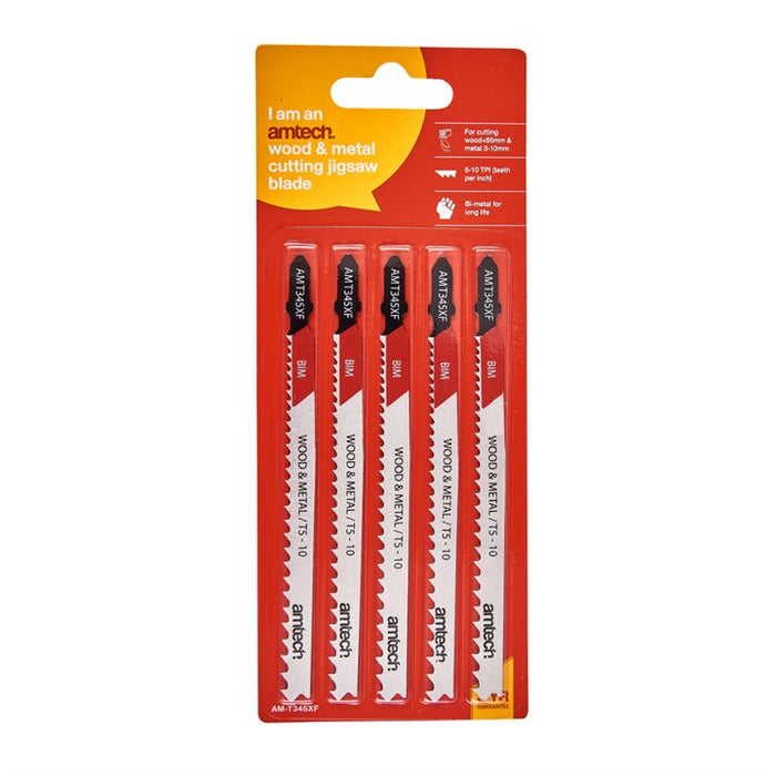 5pc Wood & Metal Jigsaw Blade Set (AMT345XF)