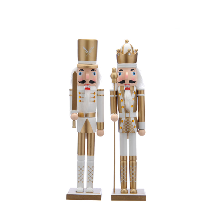 60cm White And Gold Nutcracker