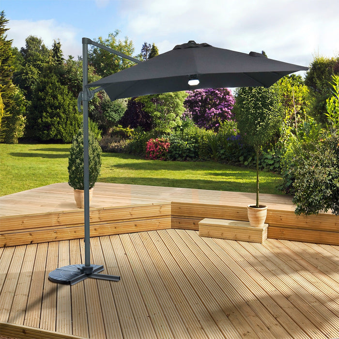 Pagoda 2.5M Square Parasol Grey