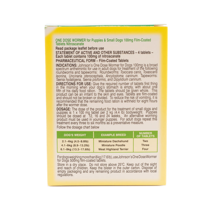 One Dose Wormer For Puppies And Small Dogs Up To 8kg