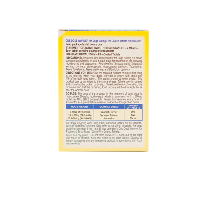 One Dose Wormer For Medium Dogs From 8kg to 20kg