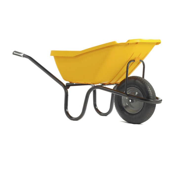 Pick-Up Yellow Pneumatic Wheelbarrow - 110L Wheel Barrow