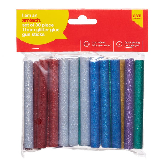 30pc Glitter Hot Melt Glue Gun Sticks (11x100mm)
