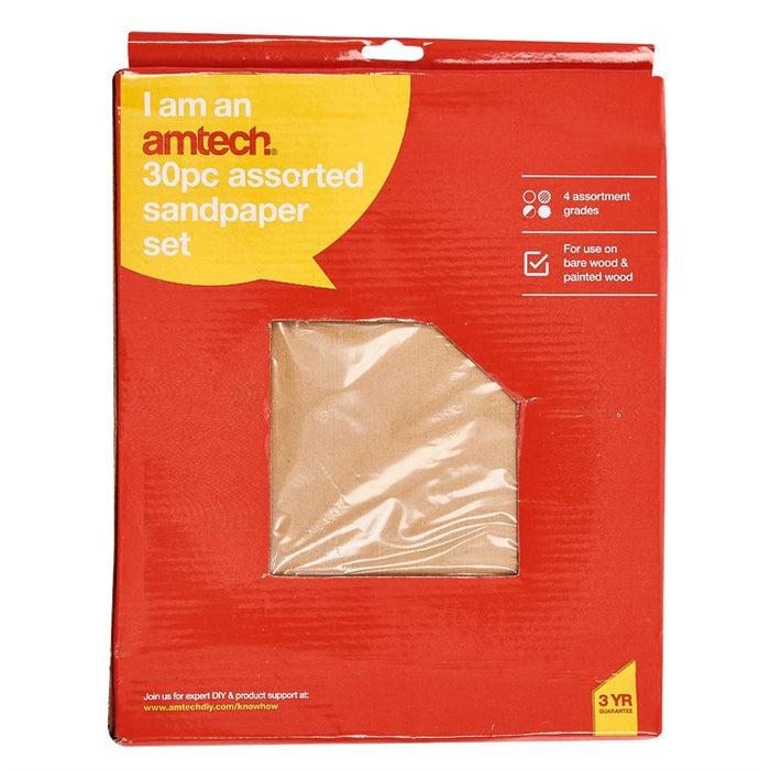 30pc Assorted Sandpaper Set