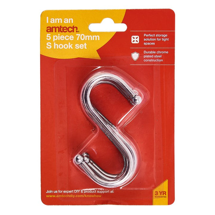 5pc 70mm S Hook Set